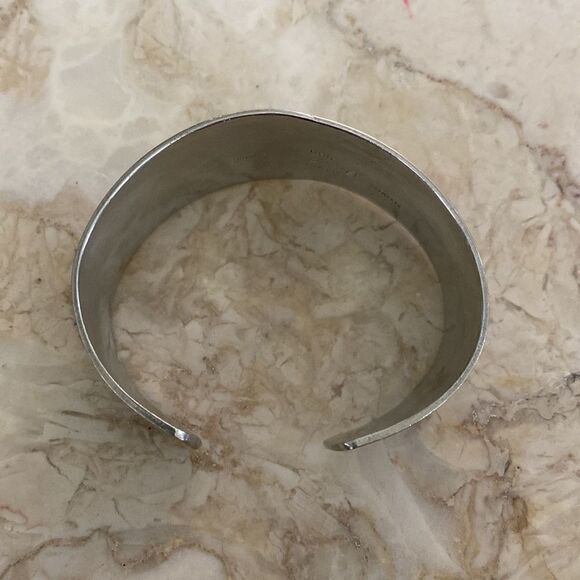 Jørgen Jensen Denmark Scandinavian Vintage Handmade Pewter Cuff Bracelet RARE - Picture 7 of 9